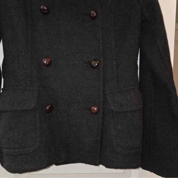 American Eagle Wool Blend Insulated Charcoal Gray Winter Jacket Coat - Picture 4 of 9